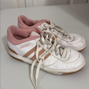 Adidas Women's White and Pink Sneakers